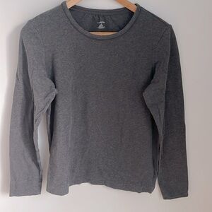 Lands End women’s large gray heather long sleeve 💯% cotton top